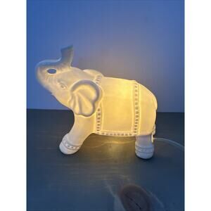 White Ceramic Elephant Night Light Tested Works